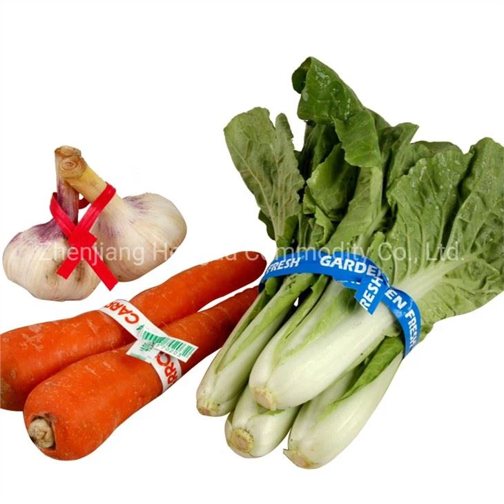 Räätälöity paperi- tai muovinen kasvissolmio tai kasvis- ja hedelmäsolmio etiketillä