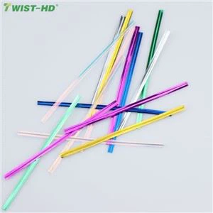 Kilpailukykyinen hinta 8 cm 10 cm Kultainen valmiiksi leikattu metallinen leipäkassi Twist Tie